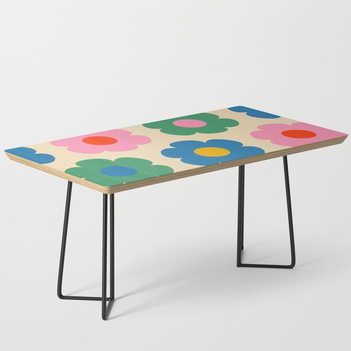 Such Cute Flowers Colorful Retro Pop Floral Pattern Coffee Table Gallery Image 1