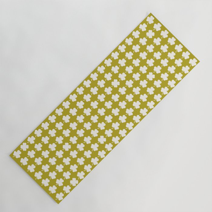 Clovers XX Chartreuse Botanical Pattern Yoga Mat Gallery Image 1
