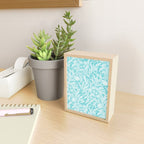 Aqua Turquoise Blue Vintage Floral Botanical Pattern Mini Art Print Gallery Image 2