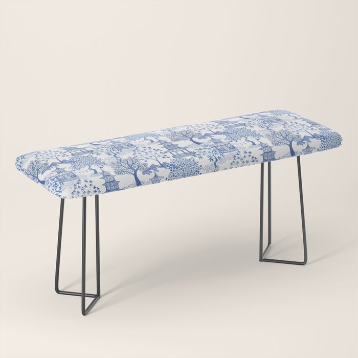 Pagoda Forest Blue and White Bench Gallery Image 1