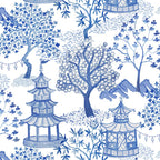 Pagoda Forest Blue and White Coffee Mug Gallery Image 2