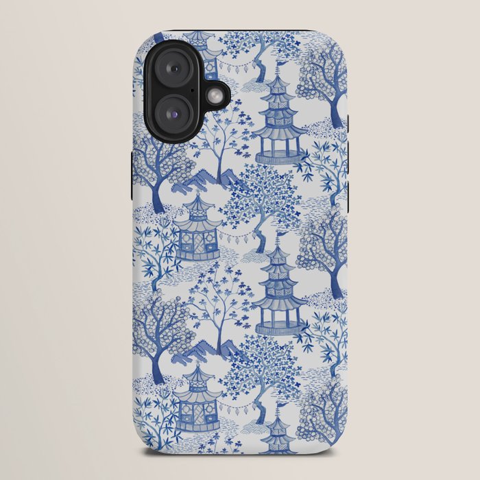 Pagoda Forest Blue and White iPhone Case Gallery Image 10