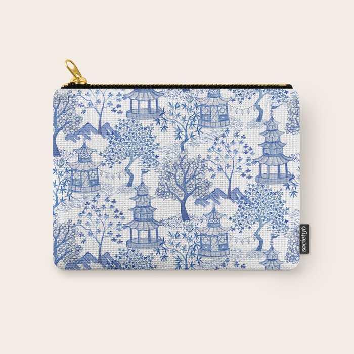 Pagoda Forest Blue and White Carry All Pouch Gallery Image 1