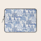 Pagoda Forest Blue and White Laptop Sleeve Gallery Image 1