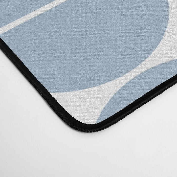 Mid Century Modern Geometric 04 Soft Blue Desk Mat Gallery Image 4