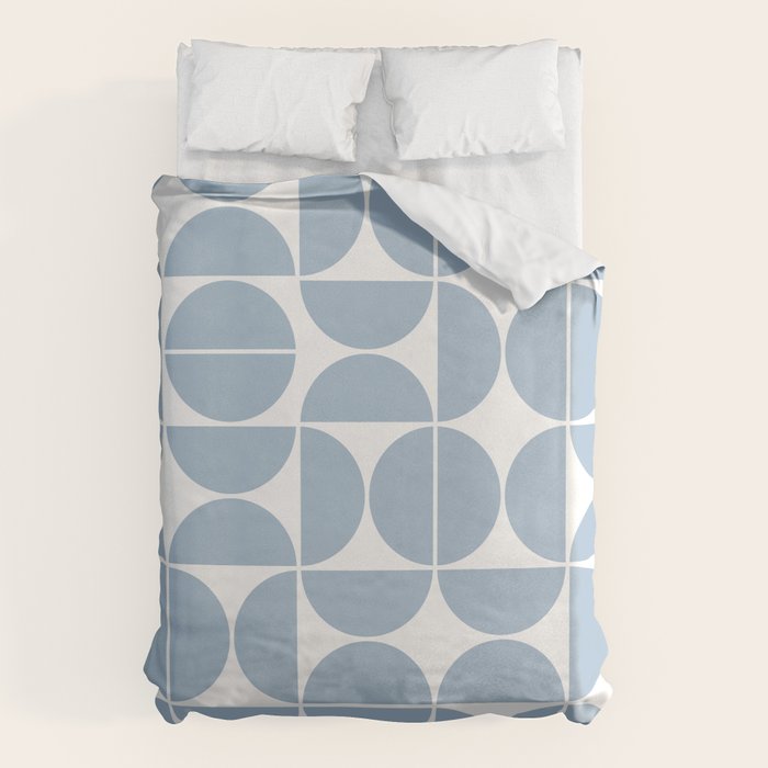 Mid Century Modern Geometric 04 Soft Blue Duvet Cover Gallery Image 6