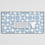 Mid Century Modern Geometric 04 Soft Blue Desk Mat Gallery Image 1