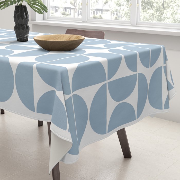 Mid Century Modern Geometric 04 Soft Blue Tablecloth Gallery Image 3