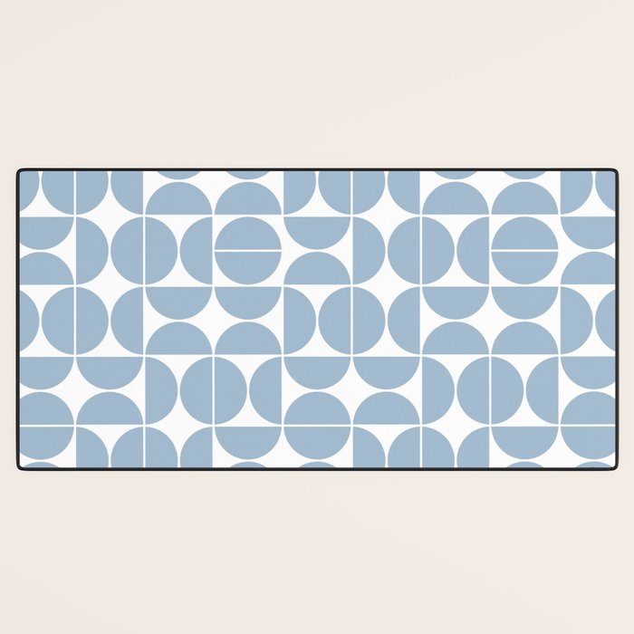Mid Century Modern Geometric 04 Soft Blue Desk Mat Gallery Image 3