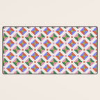 Festive Quilted Starburst Pattern - Vibrant Holiday Design Desk Mat Gallery Image 3