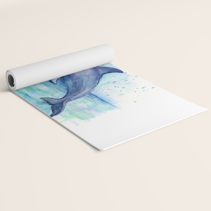 Dolphin Watercolor Sea Creature Animal Yoga Mat Gallery Image 2