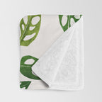 Monstera obliqua interior plant Throw Blanket Gallery Image 3