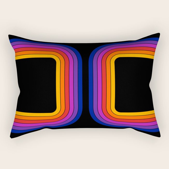 Black Rainbow Tunnel Rectangular Pillow Gallery Image 2
