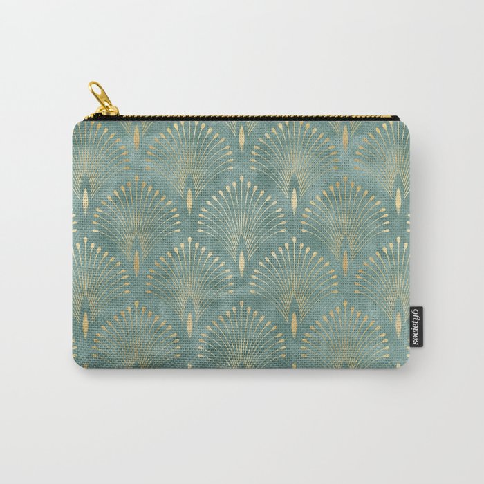 Art Deco, Decorative Leaf Pattern Carry All Pouch Gallery Image 1