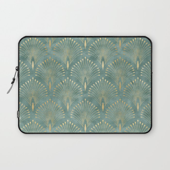 Art Deco, Decorative Leaf Pattern Laptop Sleeve Gallery Image 1