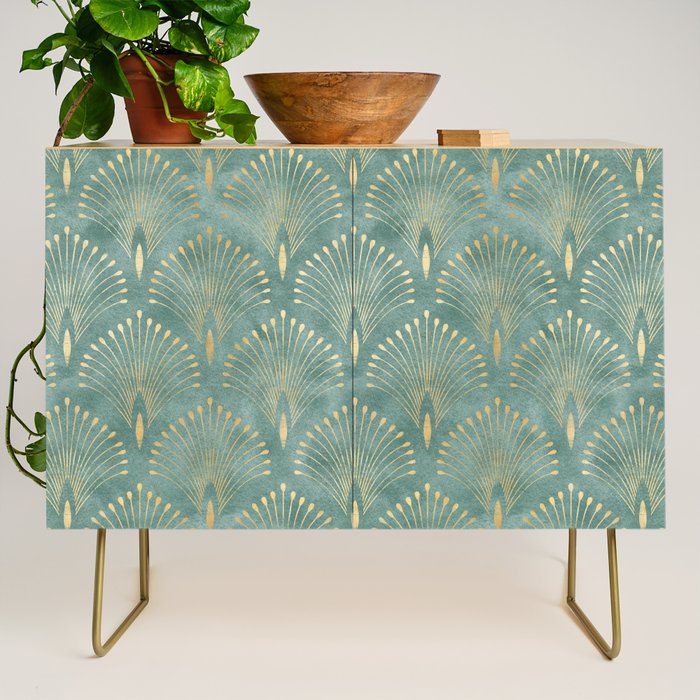 Art Deco, Decorative Leaf Pattern Credenza Gallery Image 1