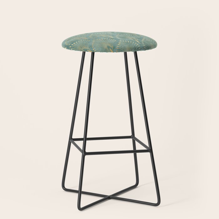 Art Deco, Decorative Leaf Pattern Stool Gallery Image 1