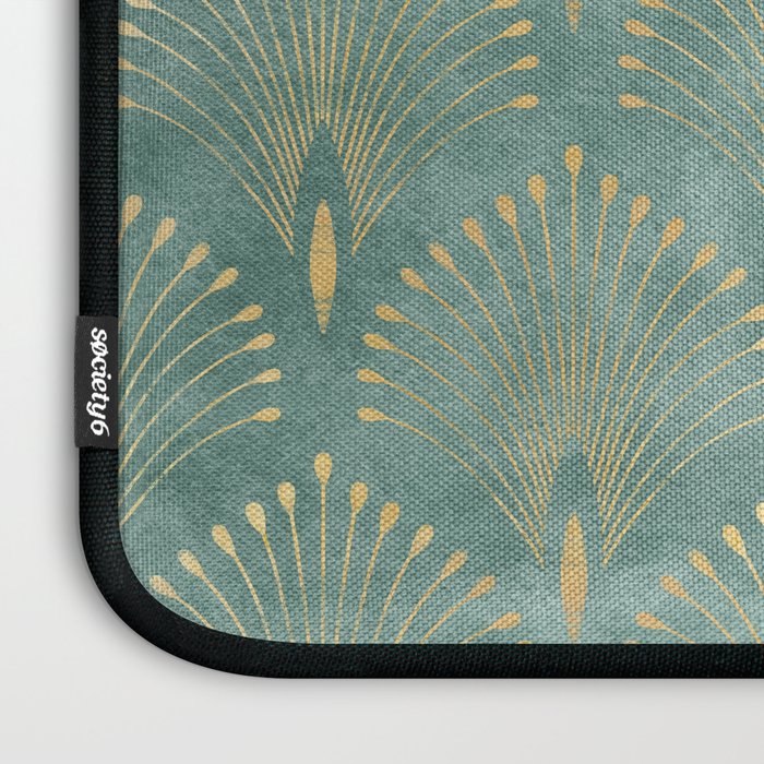 Art Deco, Decorative Leaf Pattern Laptop Sleeve Gallery Image 3
