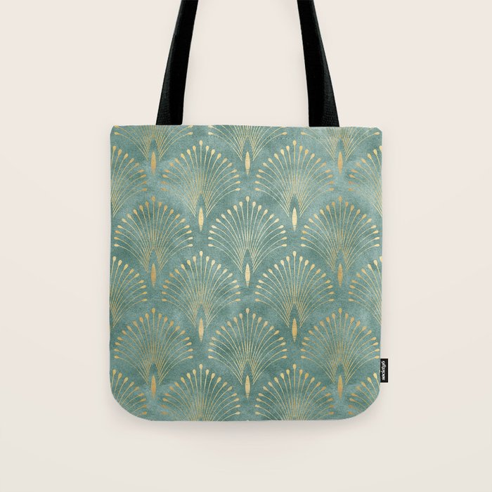 Art Deco, Decorative Leaf Pattern Tote Bag Gallery Image 1