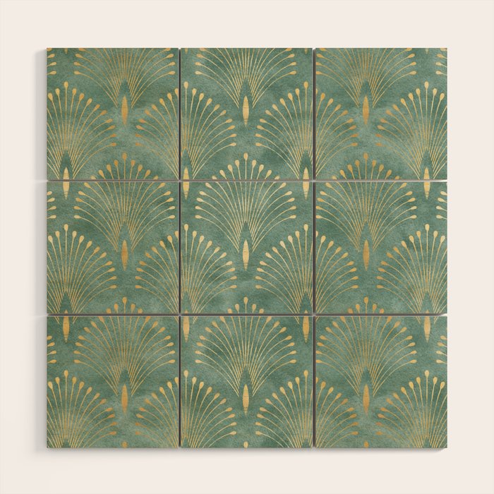 Art Deco, Decorative Leaf Pattern Wood Wall Art Gallery Image 1