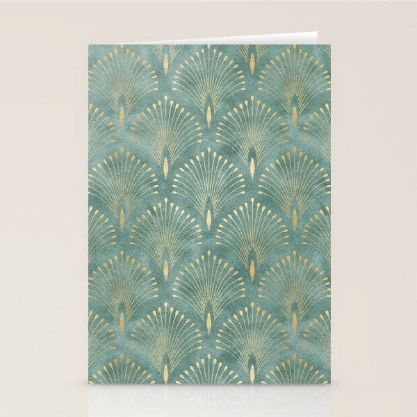 Art Deco, Decorative Leaf Pattern Stationery Card Gallery Image 2