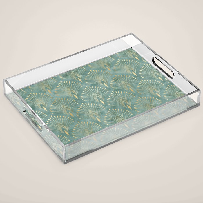 Art Deco, Decorative Leaf Pattern Acrylic Tray Gallery Image 1