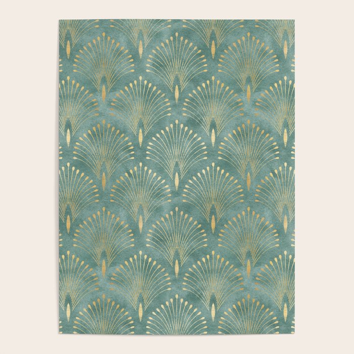 Art Deco, Decorative Leaf Pattern Poster Gallery Image 4