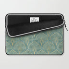 Art Deco, Decorative Leaf Pattern Laptop Sleeve Gallery Image 2