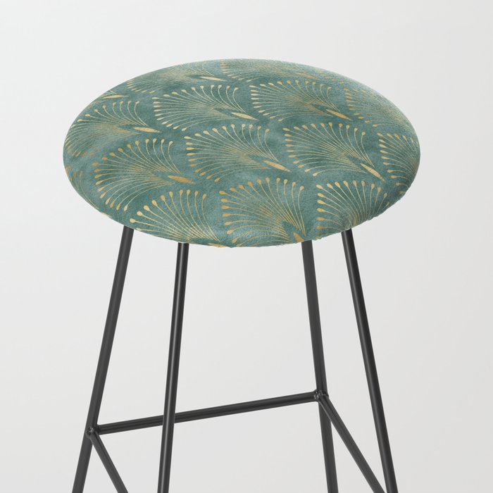 Art Deco, Decorative Leaf Pattern Stool Gallery Image 2