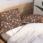 Halloween party illustrations orange, black Pillow Sham Gallery Image 2