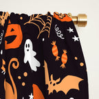 Halloween party illustrations orange, black Window Curtain Gallery Image 2