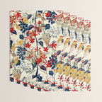 Wildflowers, Floral Prints, Red, Navy, Yellow Wrapping Paper Gallery Image 3