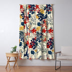 Wildflowers, Floral Prints, Red, Navy, Yellow Window Curtain Gallery Image 5