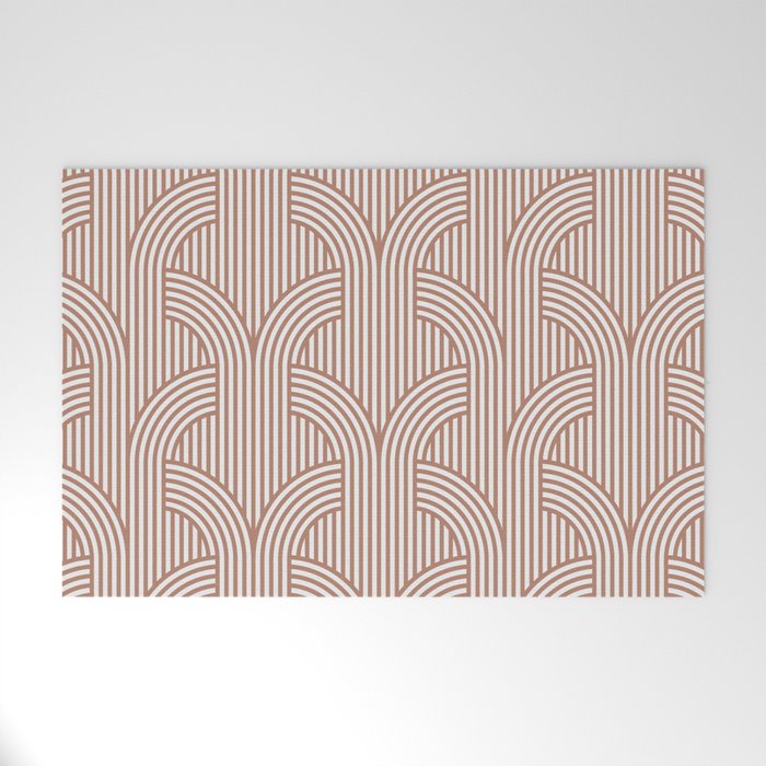 Terracotta retro lines Welcome Mat Gallery Image 1