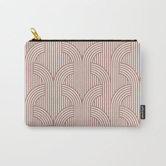 Terracotta retro lines Carry All Pouch Gallery Image 1