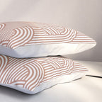 Terracotta retro lines Pillow Sham Gallery Image 3