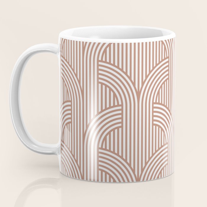 Terracotta retro lines Coffee Mug Gallery Image 3