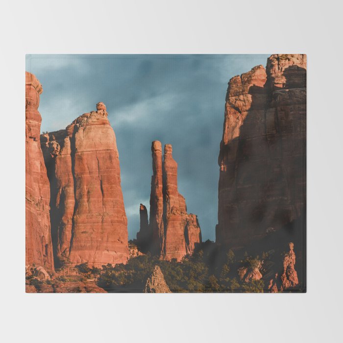 Sedona Vortex - Chimney Rock Desert Photography Throw Blanket Gallery Image 2