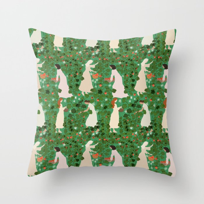 Tomato Girl Summer Part 2 Throw Pillow Gallery Image 6