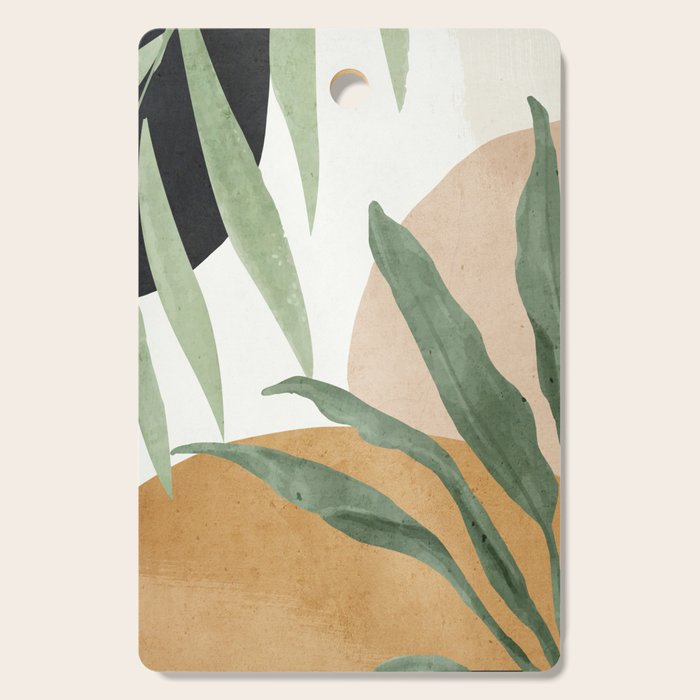 Abstract Art Tropical Leaves 4 Cutting Board Gallery Image 1