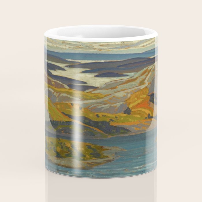 Canadian Landscape Oil Painting Franklin Carmichael Art Nouveau Post-Impressionism Grace Lake 1931 Coffee Mug Gallery Image 4