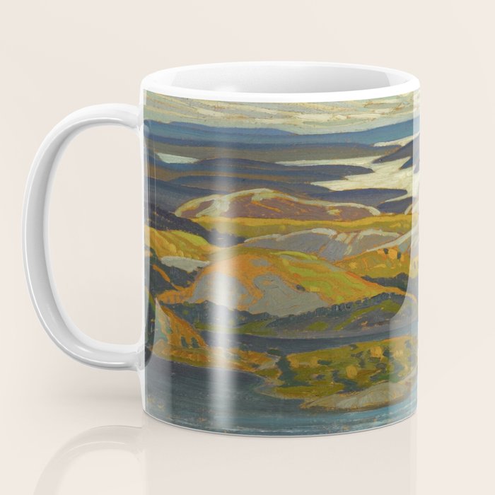 Canadian Landscape Oil Painting Franklin Carmichael Art Nouveau Post-Impressionism Grace Lake 1931 Coffee Mug Gallery Image 3