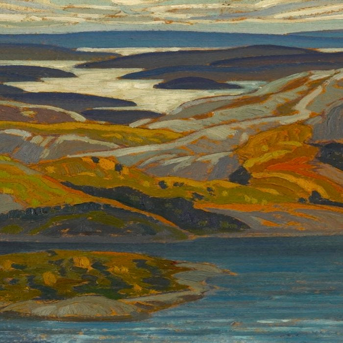 Canadian Landscape Oil Painting Franklin Carmichael Art Nouveau Post-Impressionism Grace Lake 1931 Coffee Mug Gallery Image 2