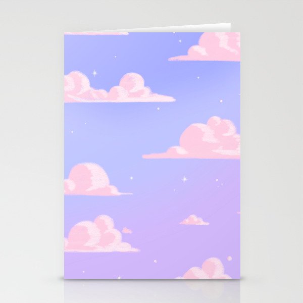 Pink Clouds Purple Sky Lo Fi Stationery Card Gallery Image 2