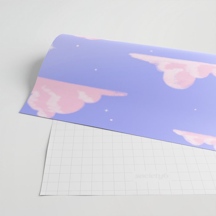 Pink Clouds Purple Sky Lo Fi Wrapping Paper Gallery Image 2