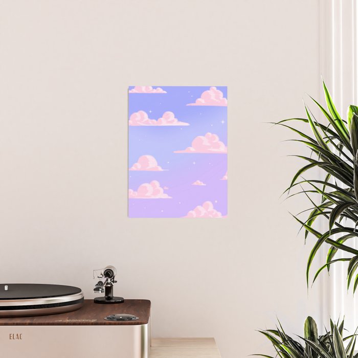 Pink Clouds Purple Sky Lo Fi Poster Gallery Image 2