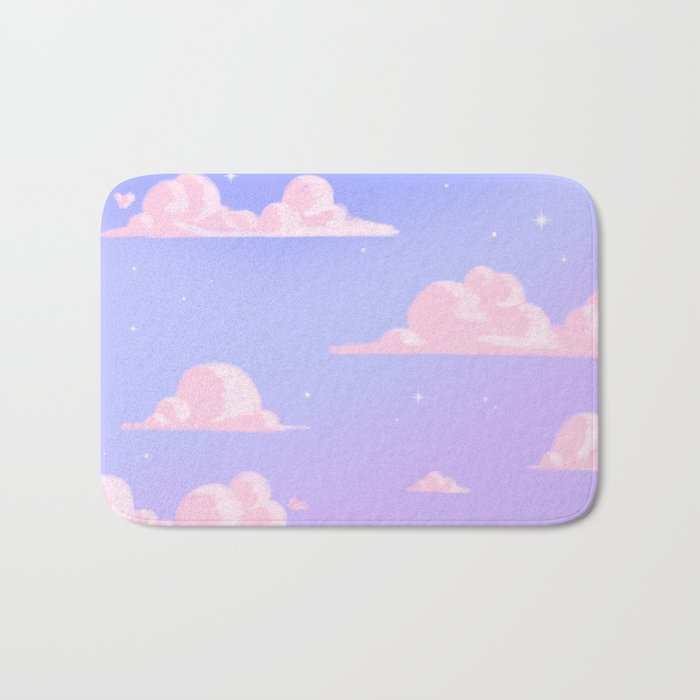 Pink Clouds Purple Sky Lo Fi Bath Mat Gallery Image 1