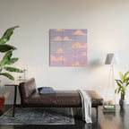 Pink Clouds Purple Sky Lo Fi Wood Wall Art Gallery Image 2