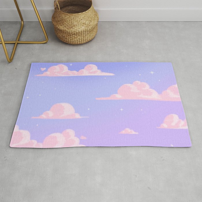 Pink Clouds Purple Sky Lo Fi Rug Gallery Image 1