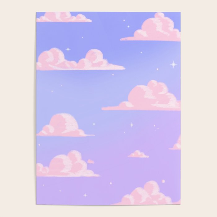 Pink Clouds Purple Sky Lo Fi Poster Gallery Image 4